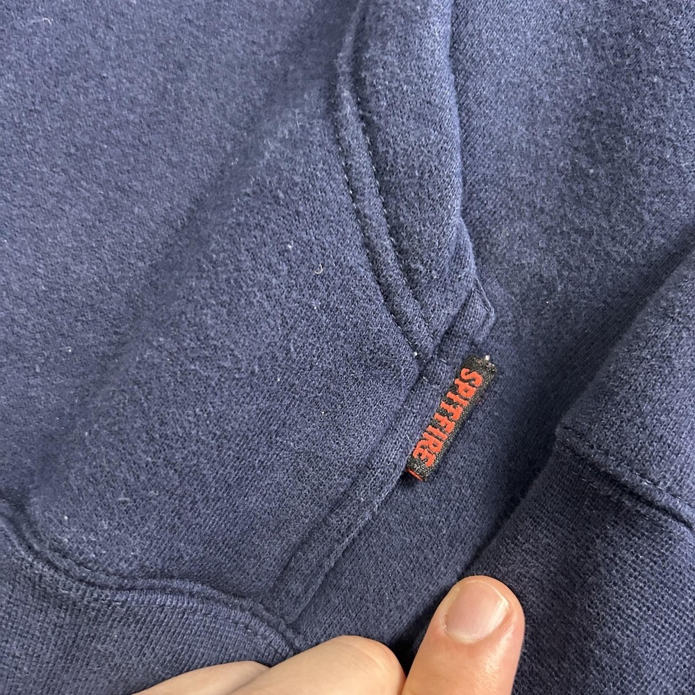 Spitfire Hoodie Mens Large Blue Full Zip Graphic Fleece Skateboard Sweatshirt - Picture 2 of 9